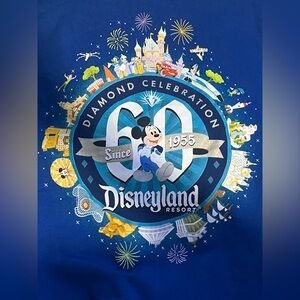 Disneyland 60th Anniversary blue zip up hoodie jacket  💙✨